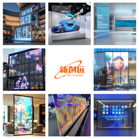Écran transparent en film cristal LED P6-6, mince, auto-adhésif, lecture vidéo 4K HD, affichage en vitrine, publicité dans les halls d'hôtel