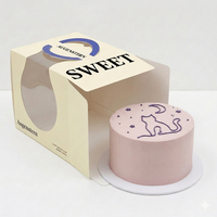 Boîte à gâteau carrée en gros, personnalisée, en carton imprimé avec fenêtre transparente pour gâteaux, desserts et fournitures de boulangerie
