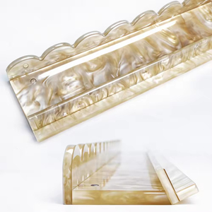 Regla de Mahjong Moderna de Acrílico de Alta Calidad, Soporte Magnético para Cartas Americanas, Tipo Ondulado, Patrón de Perlas, Portátil, 1 Juego de 4 - Product Image 1