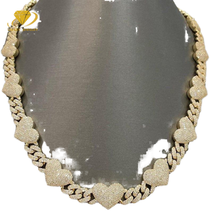 Cadena Cubana de Plata de Ley S925 con Certificado de Terceros, Moissanita de Corte Brillante D/VVS, Collar Unisex de Estilo Hip Hop - Product Image 1