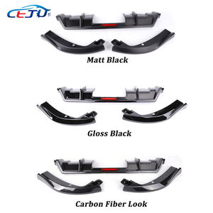 本田思域轿车<span class=keywords><strong>FC2</strong></span> FC5 FC6 2016-2021带刹车灯的黑色ABS碳外观汽车后保险杠唇扩散器侧分离器 - Product Image 5