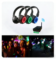 Système de casques pour discothèque silencieuse, casques avec 3 canaux, lumières LED, qualité sonore Hi-Fi, installation facile pour les fêtes, les clubs, les bars et les DJ