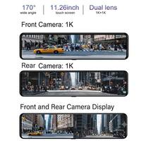 Caméra de rétroviseur de vision nocturne grand angle avec écran tactile IPS 11,26 pouces GPS 1K+1K pour voiture à conduite à droite, boîte noire
