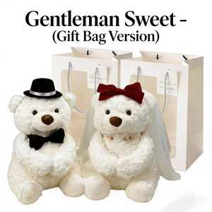 EZBABY ODM Pair Figural Short Plush <strong>Teddy</strong> <strong>Bears</strong> Bed Dolls 31-50cm Fiber Cotton Valentine's Day Wedding Groom's Gift Newlyweds - Product Image 1