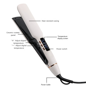 Plancha de Pelo con Revestimiento Cerámico y Logotipo Personalizado, Placas Anchas, Calentamiento Rápido PTC, Pantalla LCD de Temperatura, <span class=keywords><strong>1</strong></span> Año de Garantía - Product Image 5
