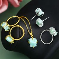 Parures de bijoux fantaisie : bagues et colliers en cristal plaqué or 18 carats pour mariage, fête et fiançailles pour femme