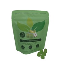 Gummies de vitamines et de fibres fonctionnelles formules personnalisées, super véganes, saveur pomme verte avec probiotiques 150g