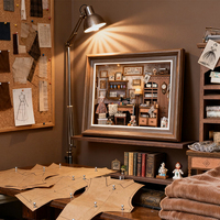 Lily's Sewing Shop – Nouvelle boîte à livres DIY de luxe écologique avec lumière LED, en bois fait main, anti-stress, cadeau de Noël (sans piles)