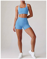 Ensemble de yoga réversible pour femme, couleur unie, séchage rapide, extensible dans quatre directions, respirant, antibactérien, short de sport décontracté pour la course à pied
