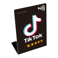 Impression personnalisée Acrylique Qr Code PVC Nfc Présentoir de table Restaurant Nfc Google Review Nfc Stand