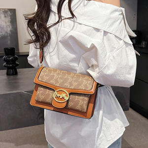 Niche vintage Design sacs à main en cuir texturé tendance petit sac carré de luxe épaule bandoulière sac fourre-tout pour les femmes - Product Image 2