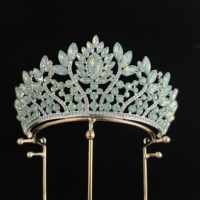 Couronne de concours de beauté baroque diadème nouveau design en alliage plaqué or cristal grande couronne pour mariage ou anniversaire