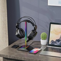 Support de casque de jeu RGB New Bee Z8 avec 2 ports USB, support d'affichage élégant, base en caoutchouc antidérapante pour les joueurs