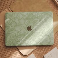 Mac Pro 13 M1 en relief vert MAC pro 14 pouces 15 16 Touch Bar Retina Air 13.6 M3 pouces étui rigide pour ordinateur portable