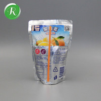 Groothandel op maat gemaakte aluminiumfolie stand-up pouch met logo voor fruit sap, dranken, frisdrank, sachet, water, vloeibare verpakkingen