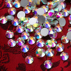 Diamantes de imitación redondos de alta calidad, grado <span class=keywords><strong>a</strong></span> 1,3-8mm, redondos, sin fijación en caliente, <span class=keywords><strong>AB</strong></span>, adhesivos para prendas de vestir, diamantes de imitación brillantes - Product Image 5