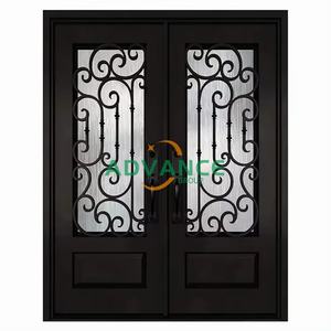 <span class=keywords><strong>Porte</strong></span> <span class=keywords><strong>d</strong></span>'<span class=keywords><strong>entrée</strong></span> de <span class=keywords><strong>maison</strong></span> rétro française, design extrêmement étroit, cadre en acier noir, anciennes portes en acier pour l'intérieur des maisons - Product Image 2