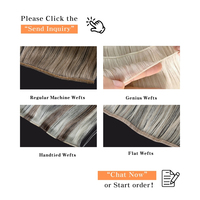 Extensions de cheveux humains russes Genius Weft Remy Skin Weft invisibles, pouvant être coupées, pour un volume professionnel