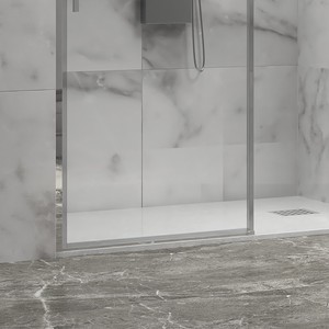 Kamalu KLA4000C Puerta de ducha moderna sin marco 110 cm Deslizante 6 mm Vidrio 200H Altura para baño Hotel Villa Bisagra Aluminio - Product Image 6