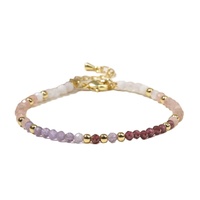 Perles facettées bohèmes de 3 mm en quatre types de cristaux, strass, quartz rose, labradorite, améthyste, spinelle noir, unisexe, tendance, anniversaire