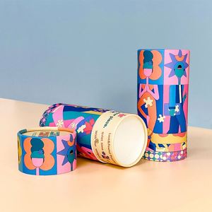 Caja de Cartón Rígido con Impresión de Logotipo Personalizado, Impresión Offset de Grado Alimenticio, Caja Cilíndrica para Juguetes y Rompecabezas - Product Image 1