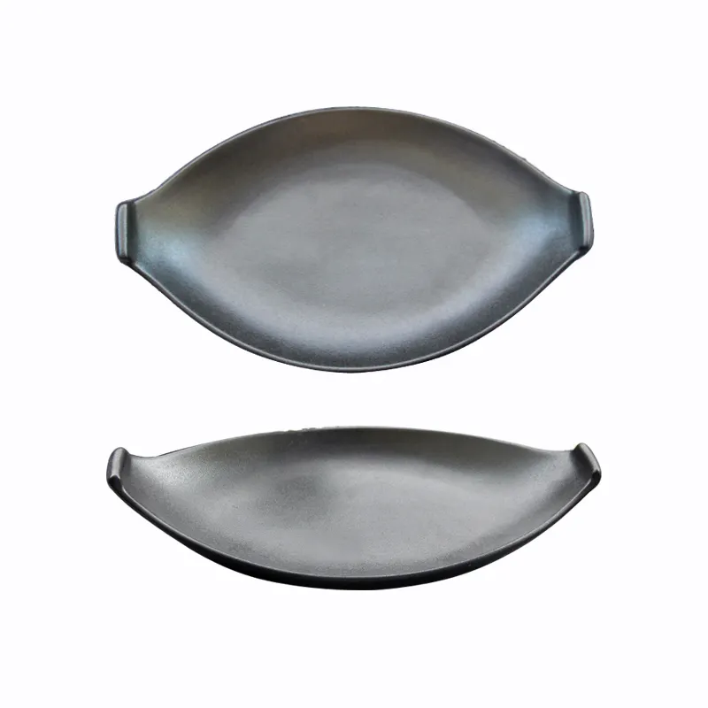 Thiết Kế Thanh Lịch Trắng Gốm Sứ Dinner Tấm Cho Đám Cưới Oval Độc Đáo 12 Inch Phục Vụ Loại Tàu Tấm