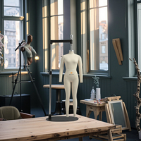 Mannequin de couture féminin Beifuform Mini 1/2 échelle, taille européenne 4, avec bras amovibles et fonctions de fixation par épingles