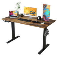 Bureau debout électrique à double moteur avec plateau en MDF et structure en acier inoxydable - Hauteur réglable, montage rapide