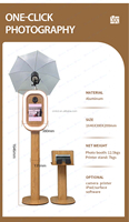 2025 Portable Aluminum Wood Grain iPad Photo Booth Stand Compatible with Camera DSLR Photobooth for Wedding Events