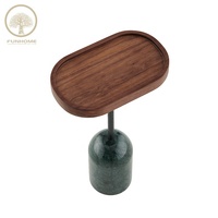 Table basse en bois incurvée Table basse en bois avec plateau ovale