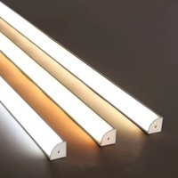 Canal diffuseur LED en aluminium à angle de 45 degrés, très vendu, 16*16 mm, pour éclairage décoratif intérieur, 1 m, 2 m, 3 m