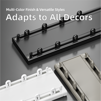 Rail de rideau double robuste en aluminium monobloc, fixation au plafond avec glissières pour maison, hôtel, bureau
