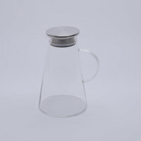 Bouilloire à thé triangulaire en verre borosilicate grand format, prix d'usine, blanc froid, écologique, double température chaud/froid, logo personnalisé, pour la maison