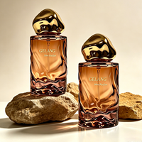 Botol Parfum Kaca Kristal Gradasi Biru Mewah Model Baru Botol Semprot Parfum Kosong 50ml dengan Kemasan Kotak