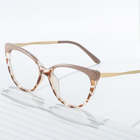 Gafas de Metal con Montura Semi-Rimless Estilo Ojo de Gato, Anti Luz Azul, con Estuche, Ligeras, para Uso Diario, para Hombre y Mujer, Venta al Por Mayor