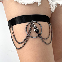 Accessoires de chaîne de jambe de perle d'alliage de gland multicouche sexy femmes chaîne de cuisse élastique simple réglable bijoux de corps