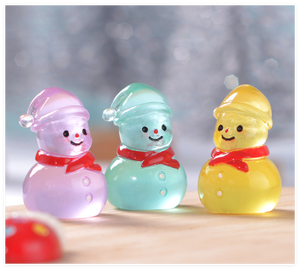 3d Mini figurina piccola resina luminosa luminosa pupazzo di neve e albero di natale decorazione regalo di Natale piccole figure per il <span class=keywords><strong>globo</strong></span> di neve - Product Image 3