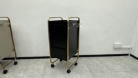 Chariot de Luxe pour Salon de Beauté, Coiffure et Spa, Meuble de Rangement avec 3 Tiroirs, Plateau Supérieur, Cadre Doré et Roulettes