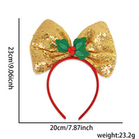 Nouveau serre-tête de Noël avec paillettes, serre-tête à nœud, décoration de fête de Noël pour enfants, grand serre-tête à nœud papillon