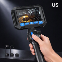 Endoscope articulé à 2 axes avec écran IPS de 4,3 pouces, caméra d'inspection industrielle numérique à double objectif de 3,9 mm