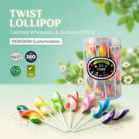 OEM Hot-Selling Fruitachtige Swirl Lollipops 12g Felle Spirale Harde Snoepjes Partydecoratie Kleine Cadeautjes