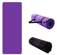 Tapis de yoga NBR de couleur personnalisée, pliable et écologique, imprimé de marque de distributeur de 10mm d'épaisseur, avec sangle, vente en gros