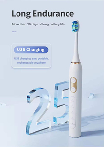 Nouvelle brosse à dents électrique sonique intelligente avancée rechargeable par USB IPX7 pour adultes, tête de rechange, autonomie de 30 jours, nettoyage en profondeur - Product Image 4