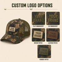 Gorra Trucker de Camuflaje Personalizada con Estampado de Colocación Precisa, Frente de Sarga de Algodón y Malla Transpirable en la Parte Trasera con Cierre Ajustable para Marcas de Actividades al Aire Libre