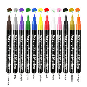 Stylo marqueur imperméable à l'eau <span class=keywords><strong>pour</strong></span> <span class=keywords><strong>adulte</strong></span>, 12 couleurs, peinture acrylique - Product Image 2