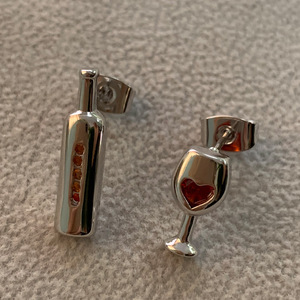 Hot New design Personale zircone <span class=keywords><strong>orecchini</strong></span> per le donne delle bottiglie di vino tazza della vite prigioniera orecchino in oro <span class=keywords><strong>rosa</strong></span> placcato orecchino - Product Image 5