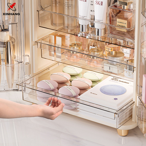Xinhang Máy tính để bàn chống bụi mỹ phẩm hộp lưu trữ trong suốt trang điểm tổ chức đôi Cửa Mỹ phẩm lưu trữ tủ với ngăn kéo - Product Image 2