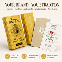 Cartes Oracle Feng Shui Keji FS Personnalisées - Jeu de Divination Chinois Traditionnel Design Yin-Yang Bagua Dragon Écologique pour la Famille