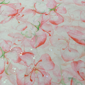 Schlussverkauf Designer weich glänzend schönes Blumenstoff-Muster durchsichtiges florales Organza-Gewebe für modische Kleidungsstücke - Product Image 5