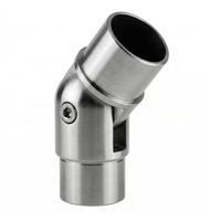 Coude réglable en acier inoxydable 304 pour tube rond de 42,4 mm, connecteur de main courante pour balustrade d'escalier